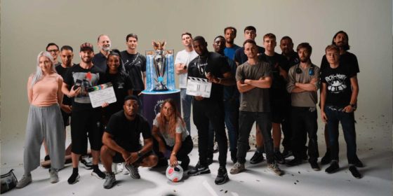 The Whistle team with the Premier League Trophy