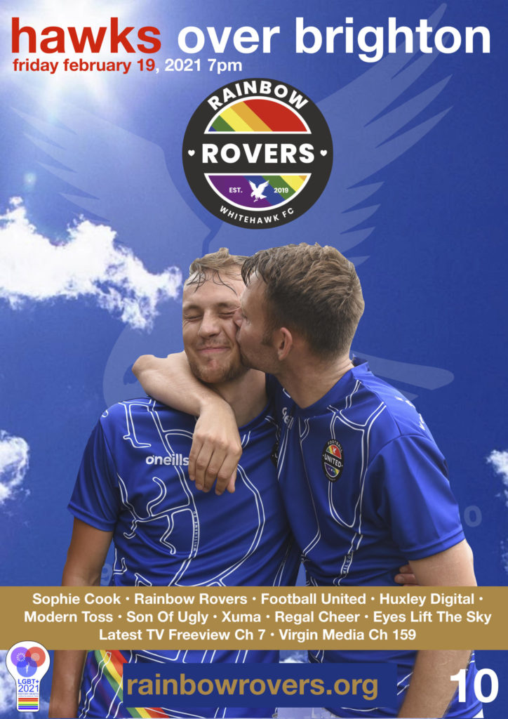 Poster promoting Eposode 10 of "Hawks over Brighton" - the Rainbow Rovers edition.