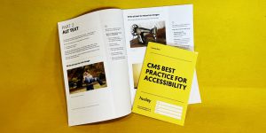 Photo of Huxley's CMS Best Practice for Accessibility handbook